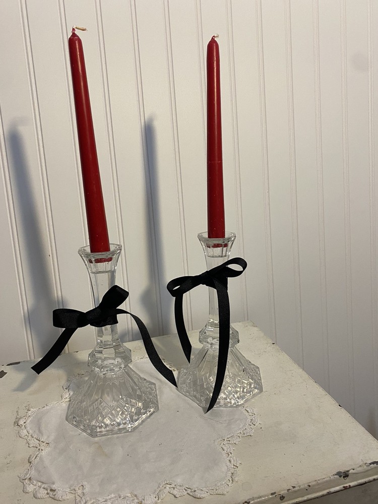 Vintage Led Crystal Candle Stick Holders