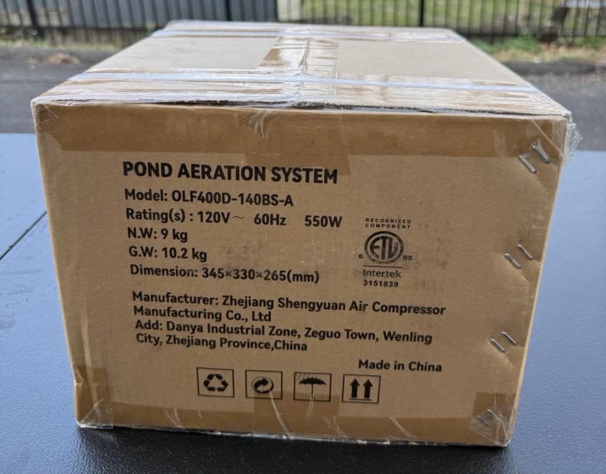 VEVOR 550W Pond Aerator, 5.2CFM, Up to 3 Acre, 50' Lake OLF400D-140BS-B