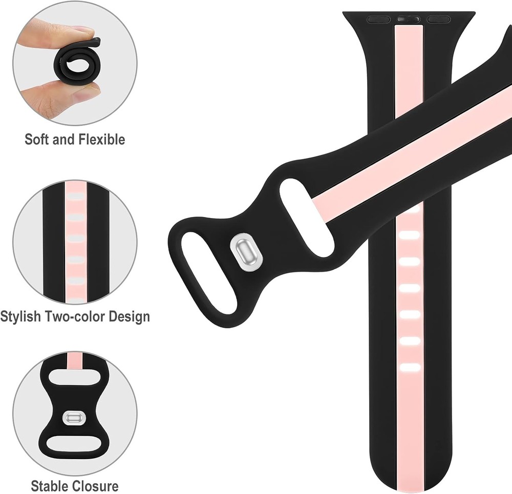 Soft Silicone Strap Compatible with Apple Watch Series 7 44mm