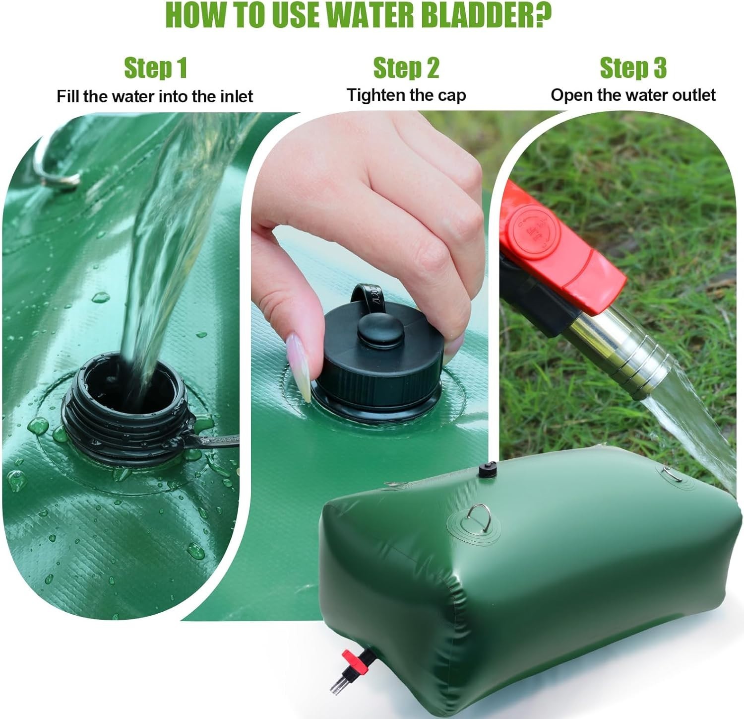 400 L/105.7 Gallon Water Storage Bladder, Foldable Portable Water Bladder Tan...