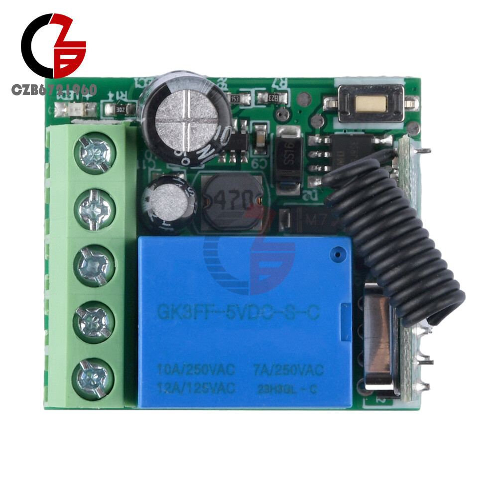 433Mhz 5-60V 1CH Wireless Remote Control Switch Relay Receiver Module with Case