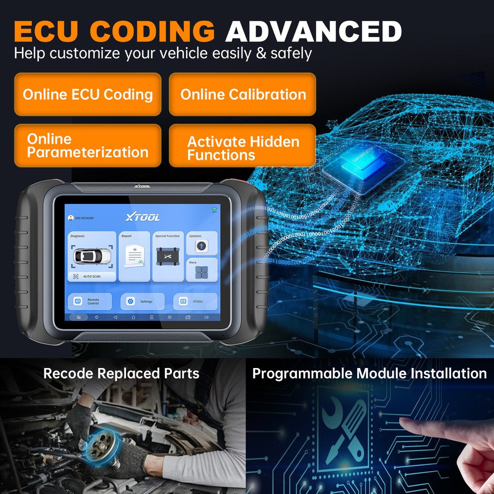 XTOOL D8S OBD2 Diagnostic Scanner All Systems Bidirectional Key Programming Tool