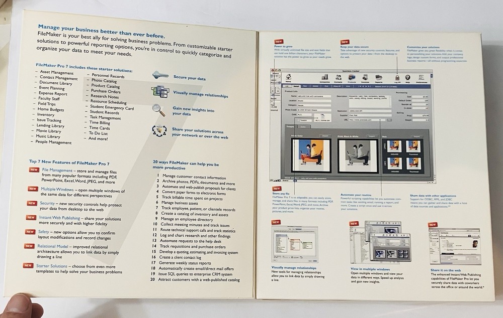 FileMaker Pro 7 Upgrade Retail Box 2004 Mac/Win Multilingual Complete