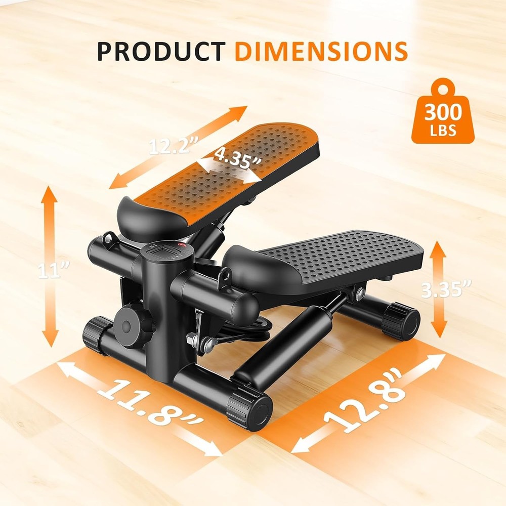Stair Stepper with Resistance Bands for Home Exercise, Mini Stepper Machine