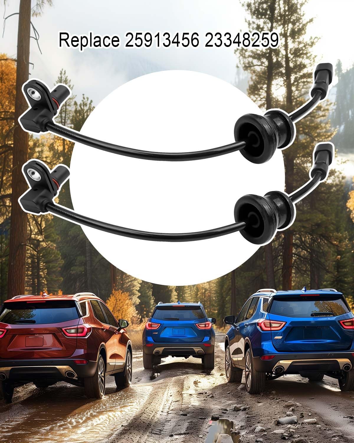 2Pcs Rear ABS Wheel Speed Sensor Fit for Chevy Equinox GMC Terrain 2010 2011 ...