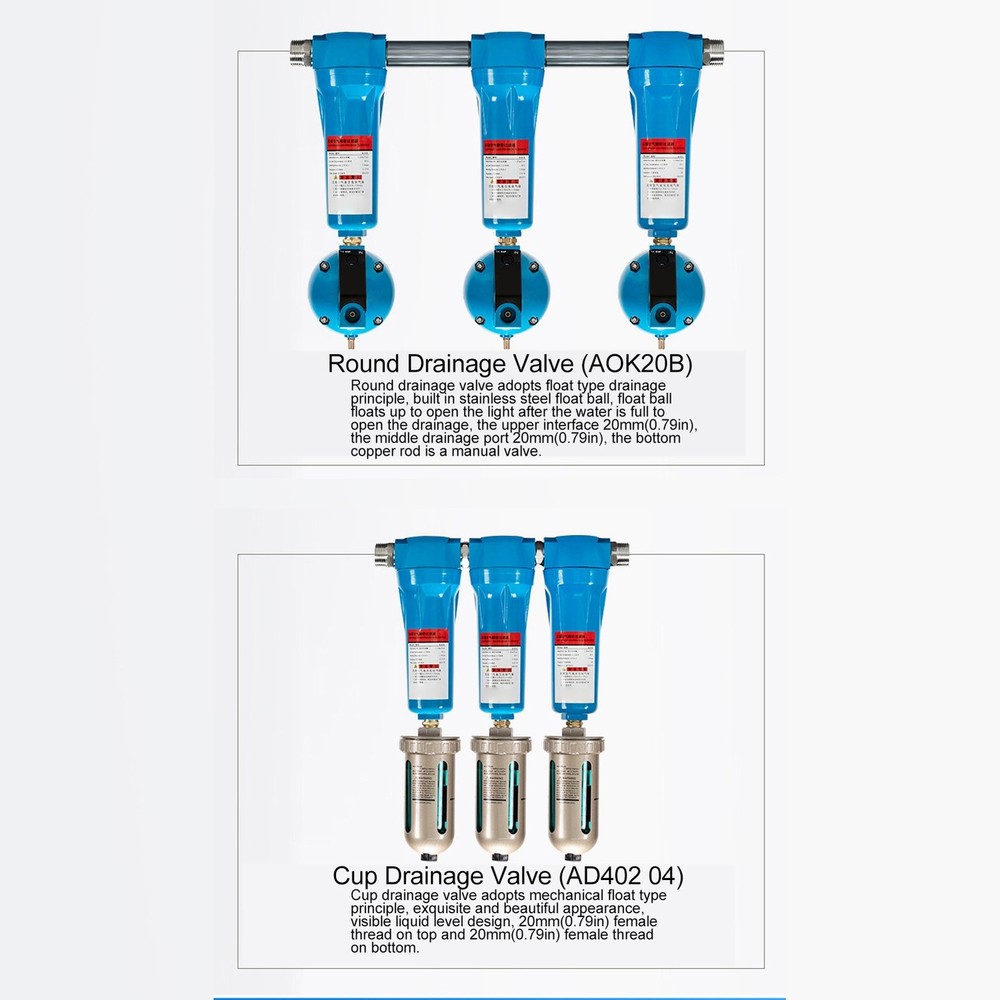 Clear Thread High Efficiency Compressed Dryer Air Filter For Safe Gas