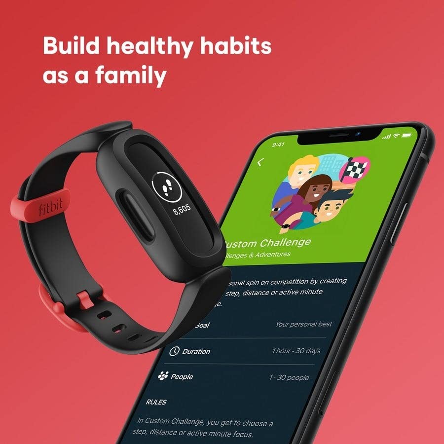 Fitbit Google Fitbit Ace3 Activity Tracker for Kids 6+ Black/Red