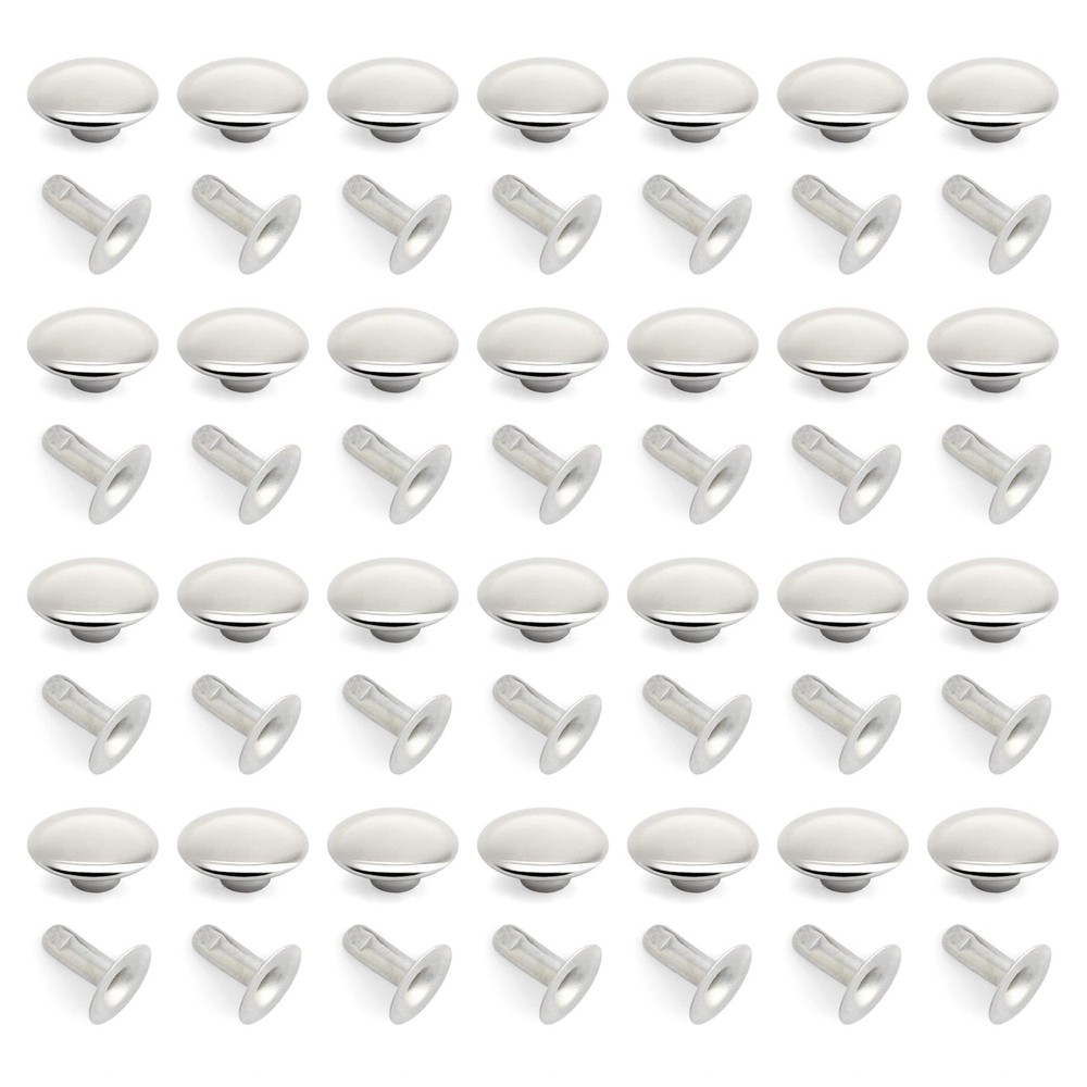 200 Pack Leather Rivets Single Cap Rapid Rivet Metal Stud Fasteners Round Cap...