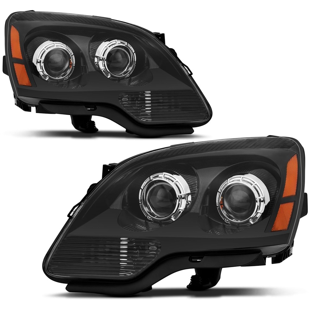 Headlight Assembly for GMC Acadia 2007-2012 Black Amber Replacement