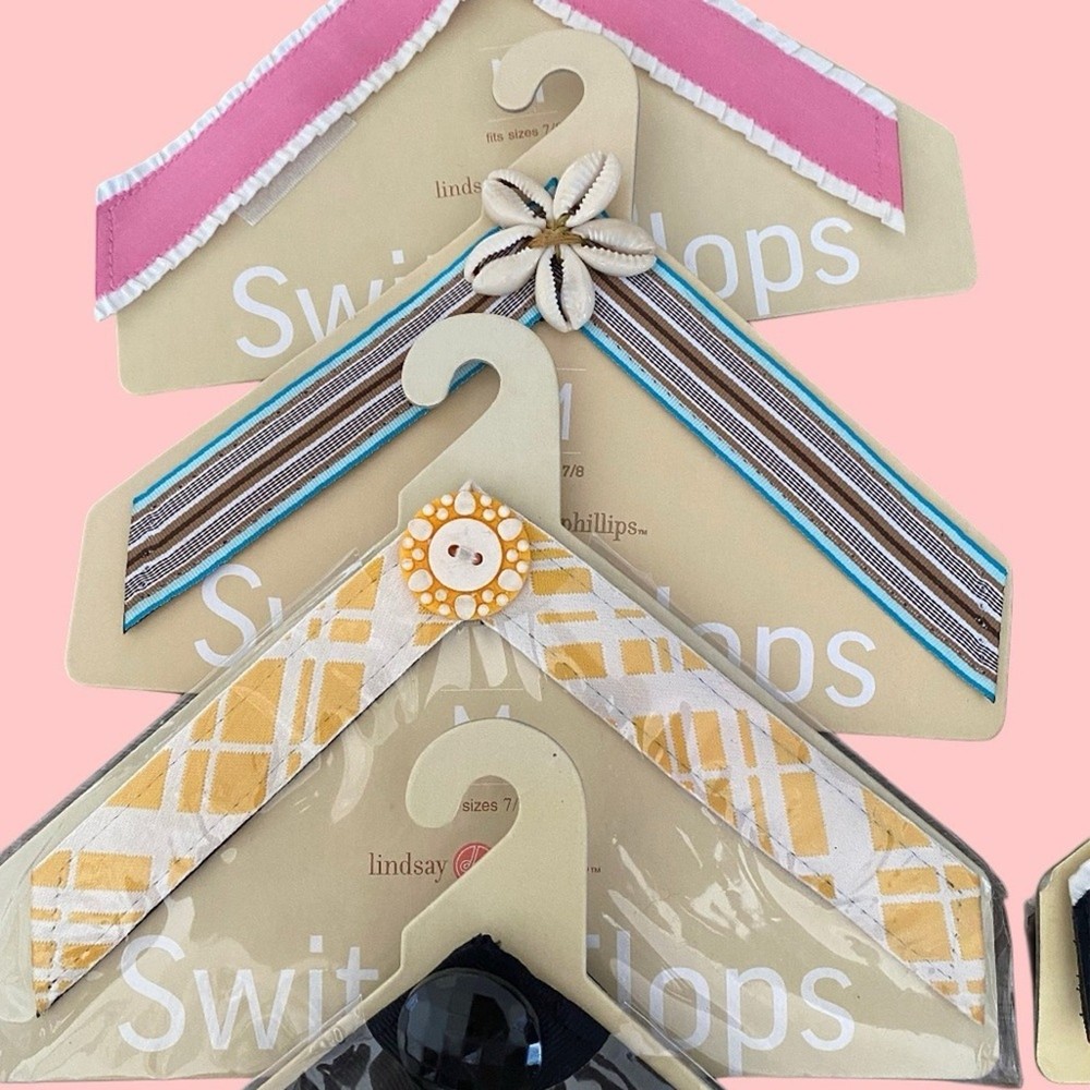 Lindsay Phillips Switch Flops Set Bundle Flip Flop Straps size medium fits 7-8