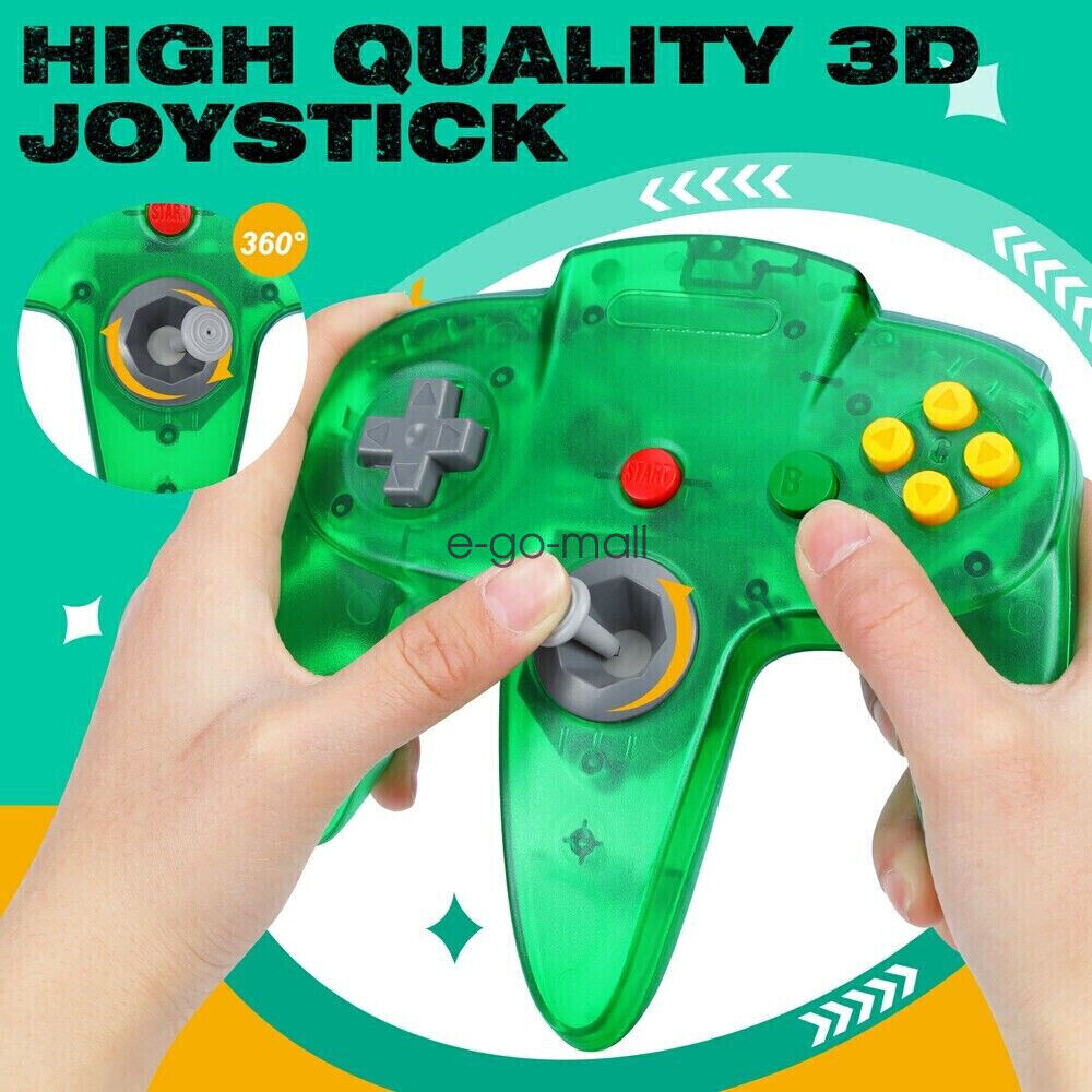 Classic N64 Wired Controller Joystick for Nintendo 64 Console/ Cable/Rumble Pak