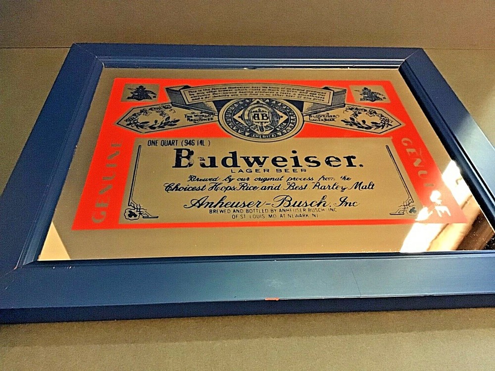 Vintage BUDWEISER Beer Mirror