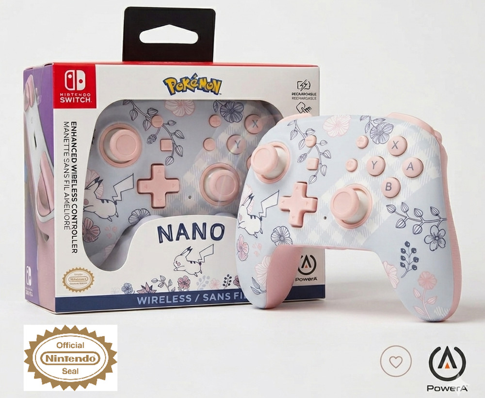 PowerA Nano Wireless Pokémon Controller for Switch – Pikachu Garden