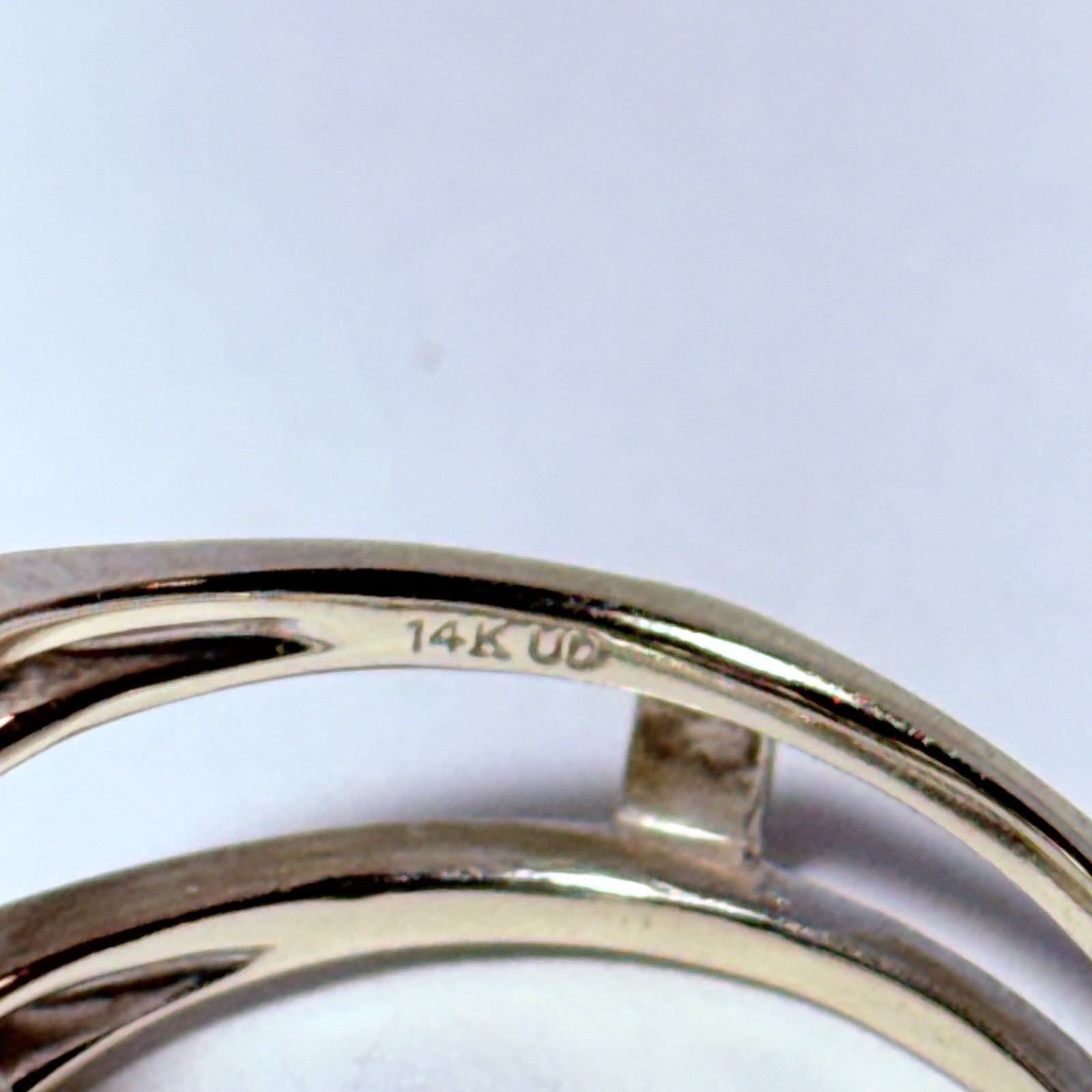 Unique Designs 14K White Gold 0.09ctw Diamond Size 7 Enhancer Ring 3.7g