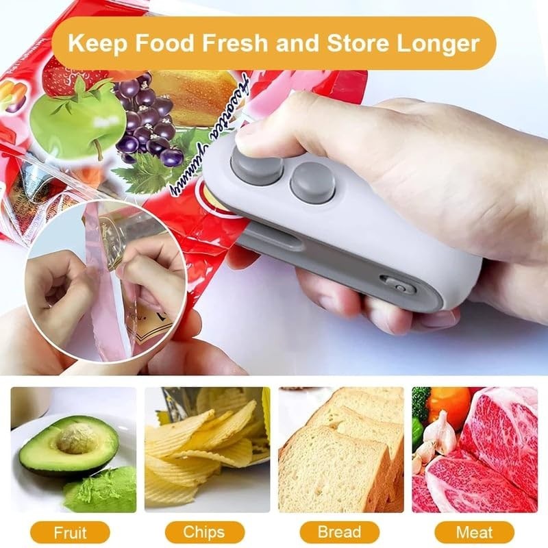 Mini 2-in-1 Snack Heat Sealer, Cutting Portable Food Sealer for Snack Sealing