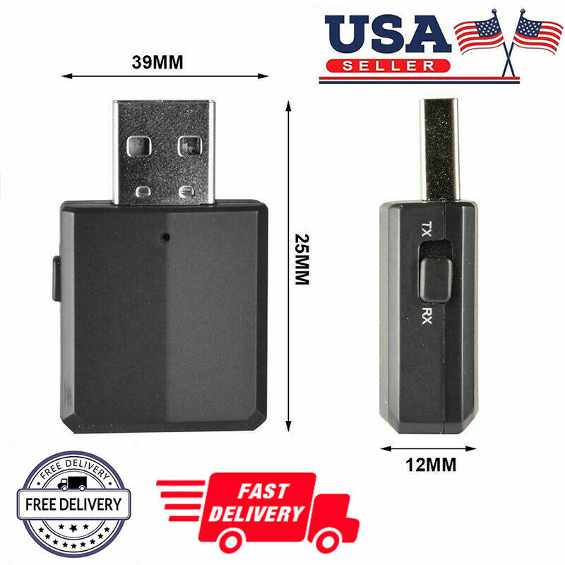 3 in 1 USB Bluetooth 5.0 Audio Transmitter/Receiver Adapter For TV/PC/Car Grace