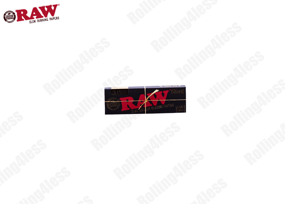 AUTHENTIC Raw Classic Black 1 1/4 Unrefined Rolling Papers 24 Packs