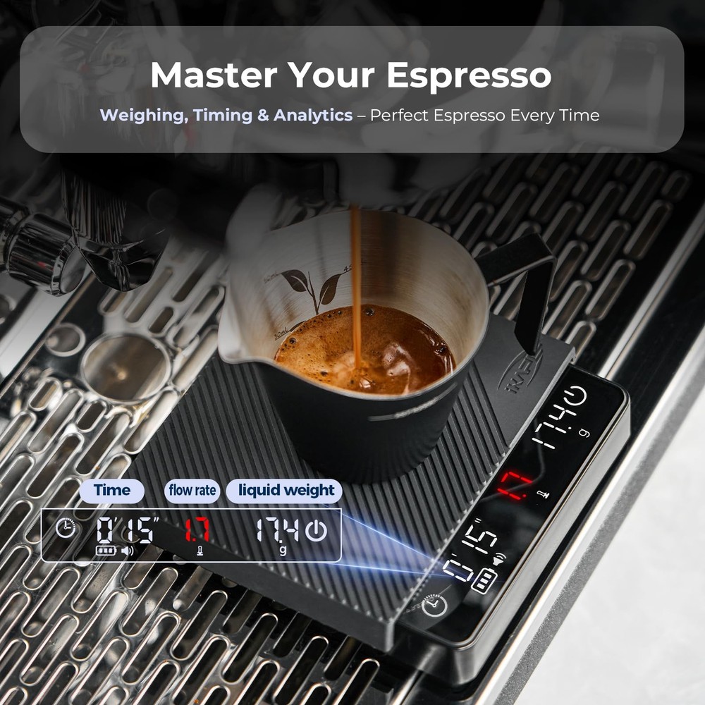 Espresso Coffee Scale with Timer, 2kg/0.1g High Precision Digital Scale with ...