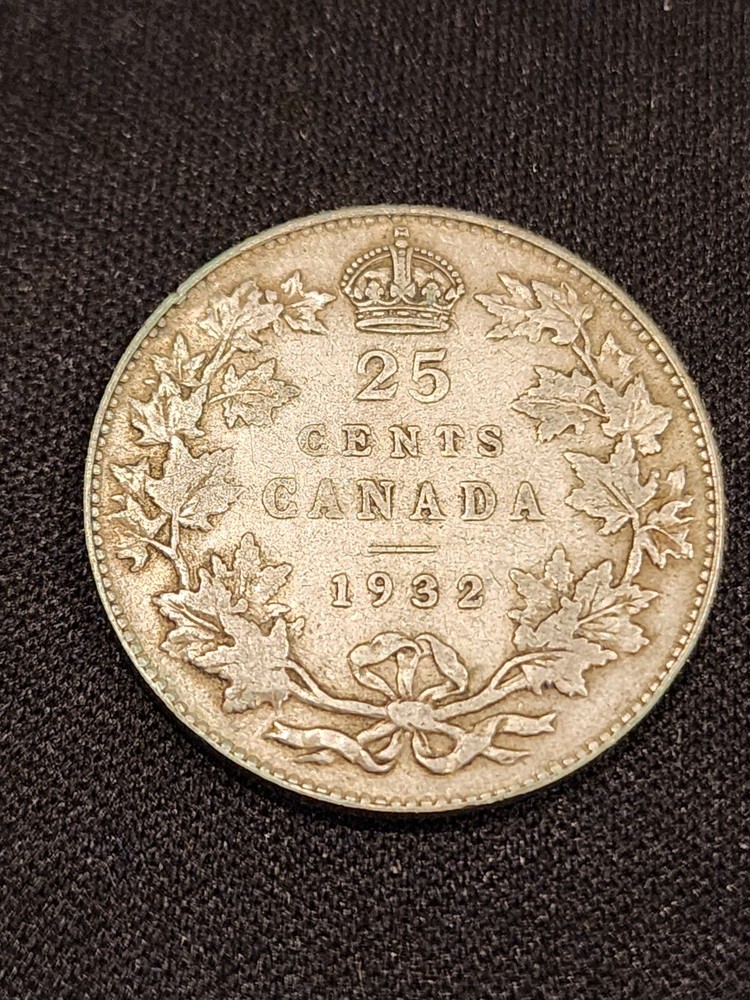 1932 Canada 25 Cents Silver Coin