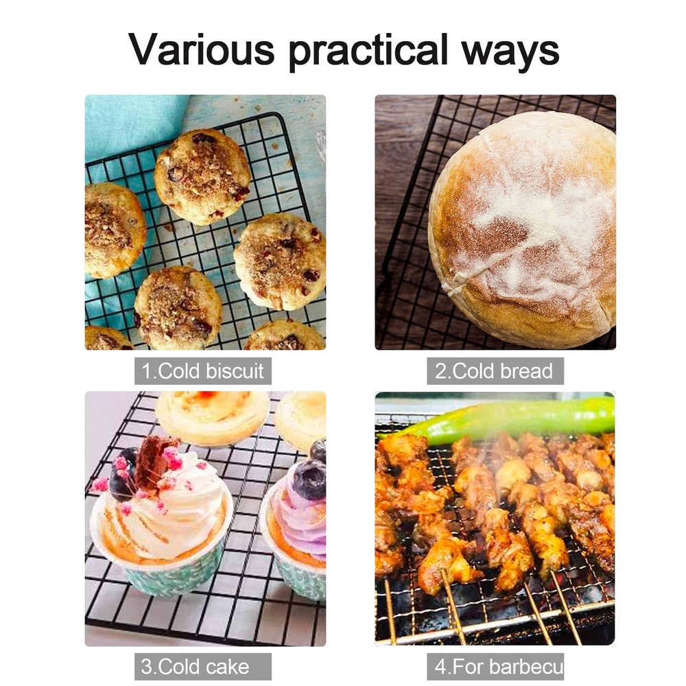 Lamoutor 2Pcs Metal Kitchen Baking Cooling Rack Square Wire Cooling Rack for ...