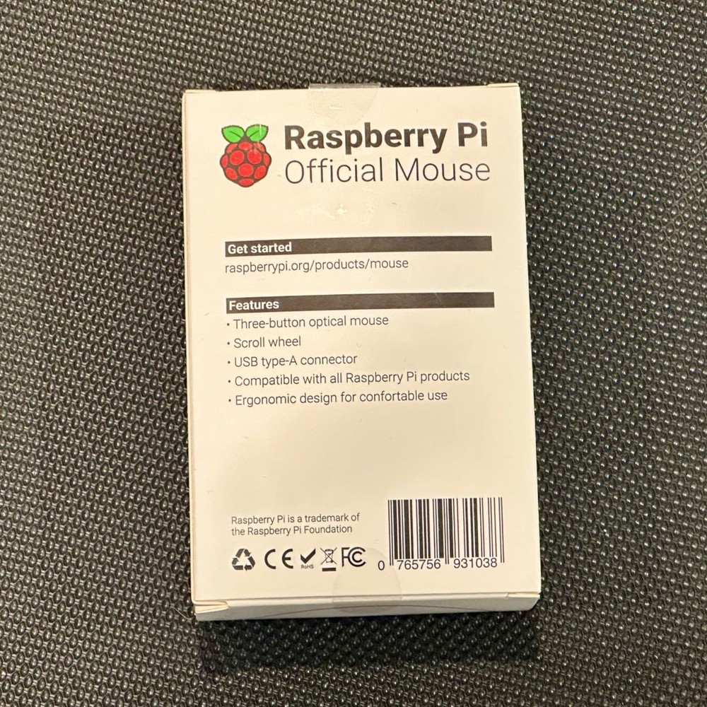 Raspberry Pi Official Wired USB Type A Mouse SC0165 Model: RPI-Mouse