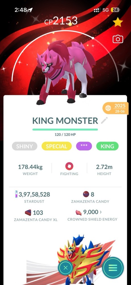 Shiny zamazenta Special Background Random Stats Trade