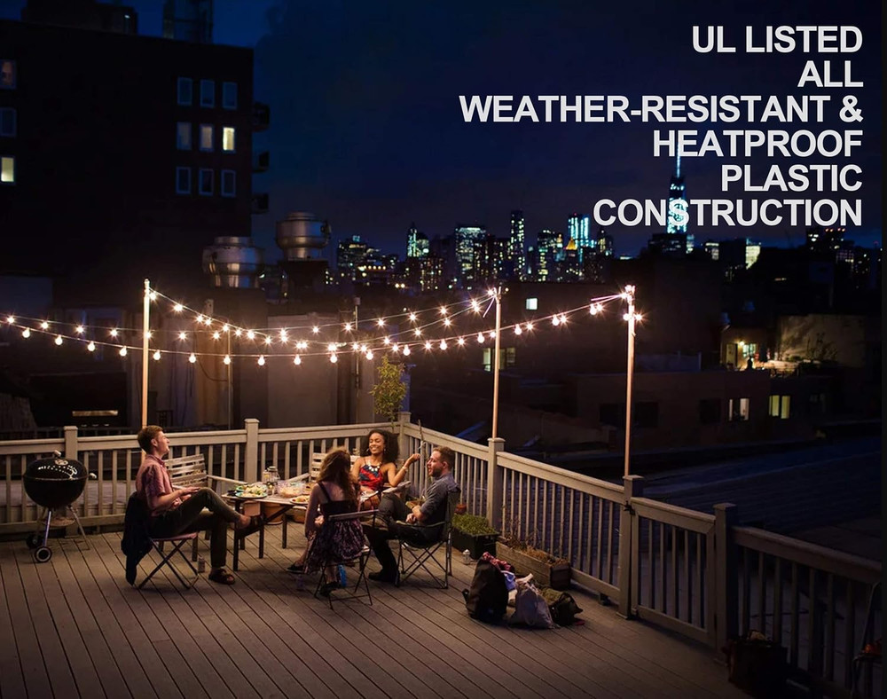 String Lights, LED 25 Light Bulbs 25Ft G40 Globe String Lights with Bulbs for In