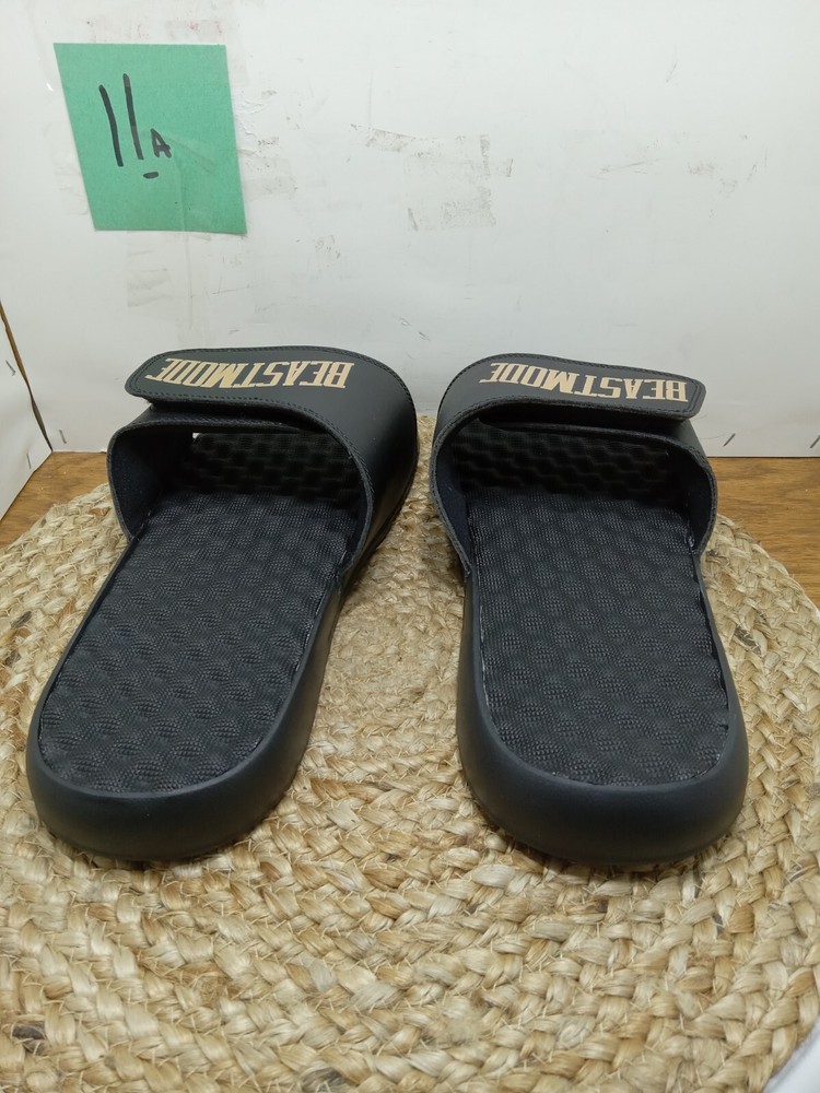 Mens Black Slides Beastmode Size 12 New