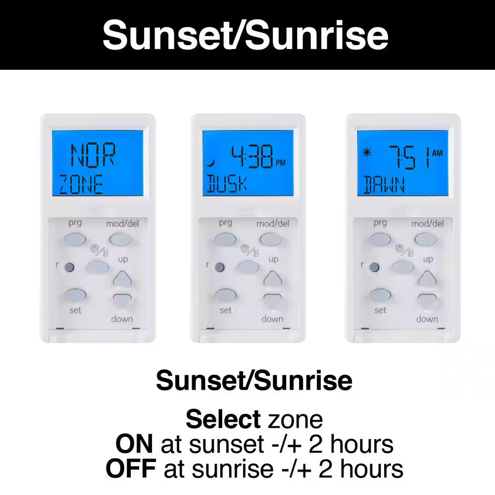 15 Amp 30-Minutes Indoor In-Wall Digital Programmable Timer, White