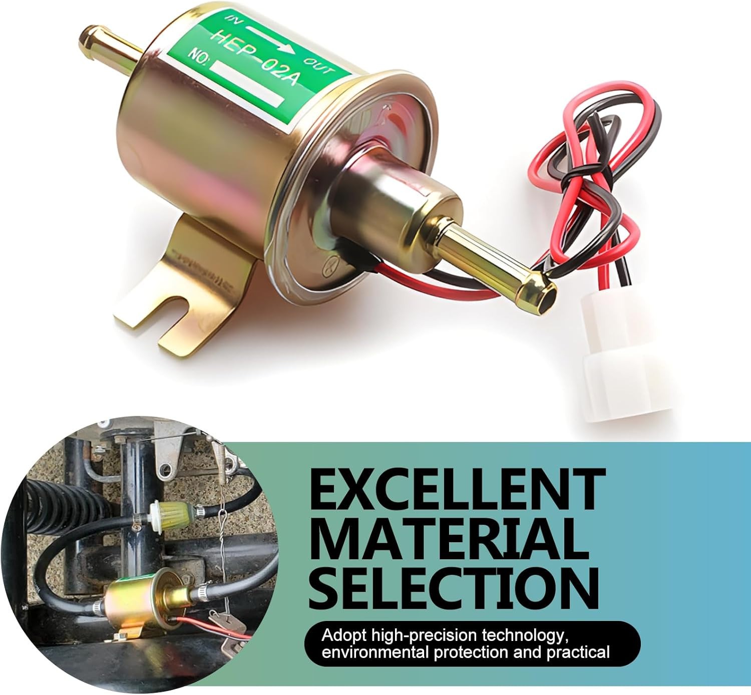 2 Pack 12V Electric Fuel Pump HEP-02A Universal Gas Diesel Inline Low Pressure