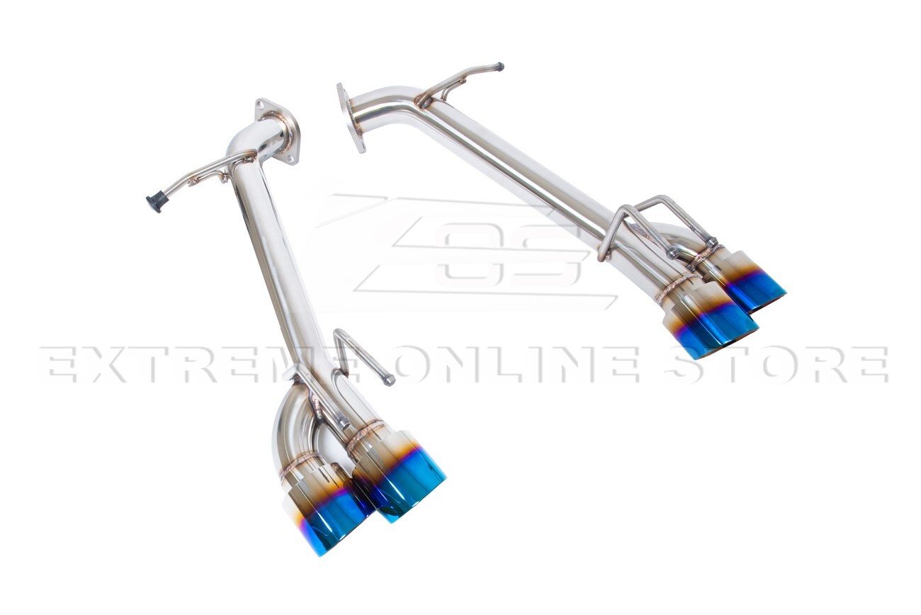 For 18-24 Toyota Camry T-304 Muffler Delete Quad Burnt Tips Axle Back Exhaust