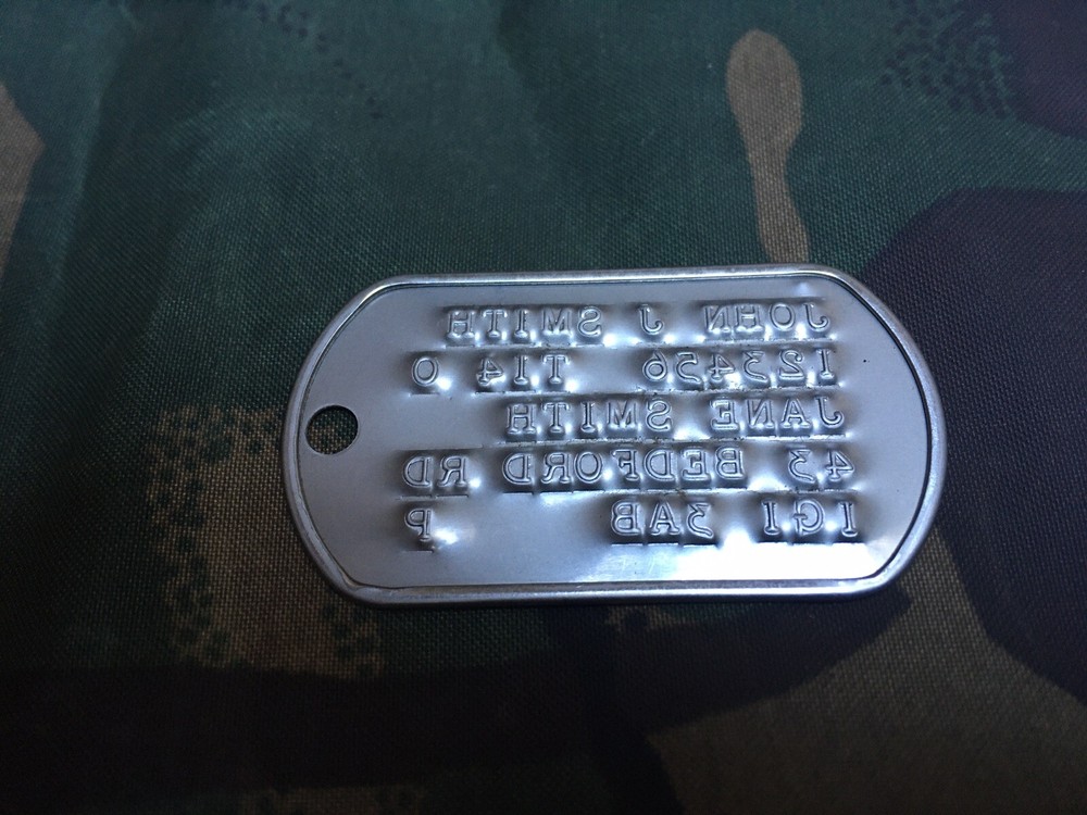 US WW2 Army Military Dog Tag ID Disc personalised/custom