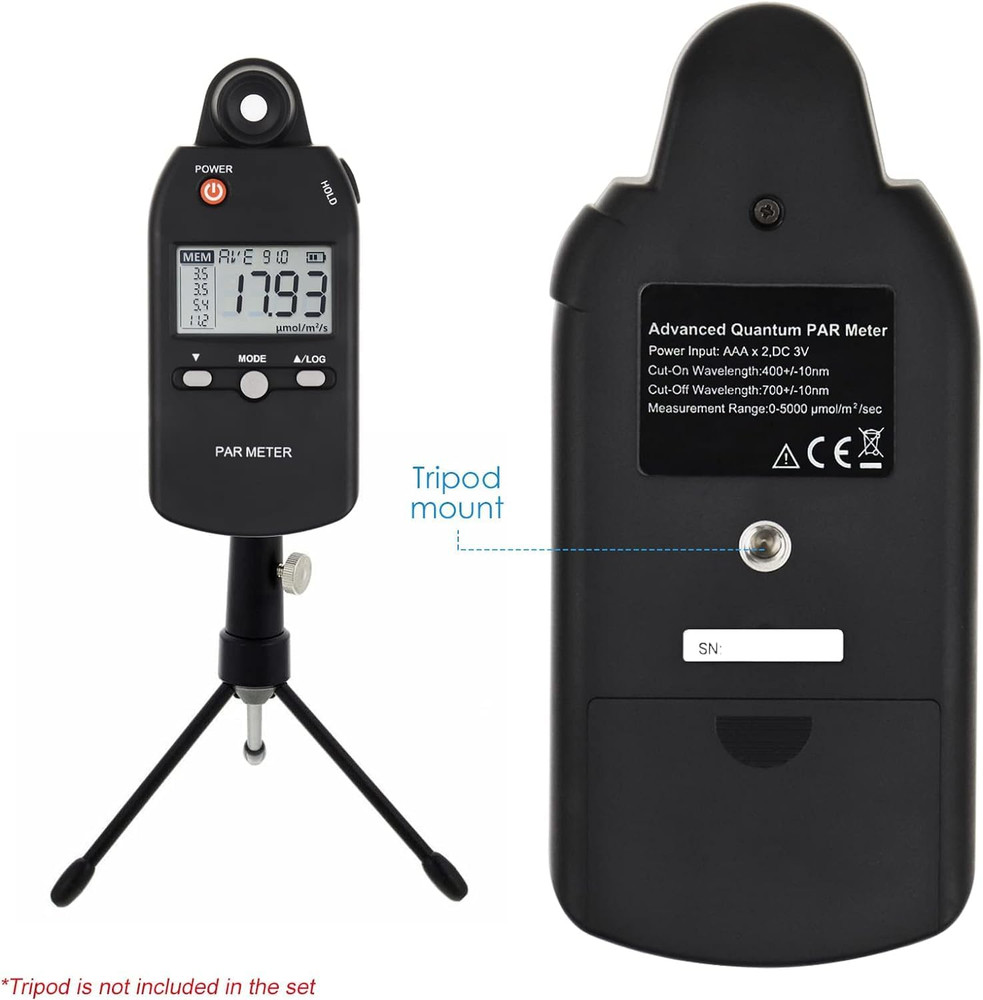 Quantum PAR Meter for LED Grow Light Full Spectrum PPFD Meter High Precision Qua