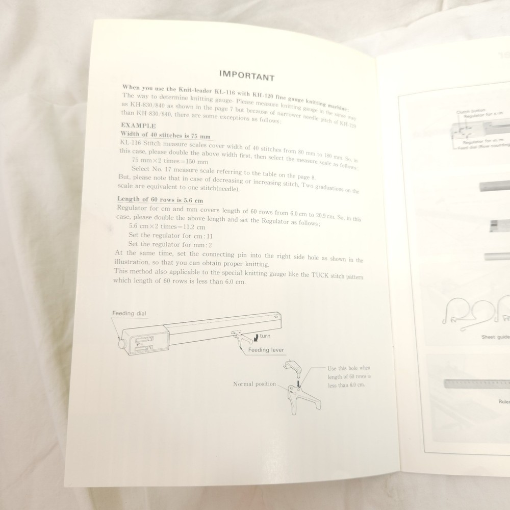 Brother Knitleader KL-116 For Knitting Machine Instuction Manual