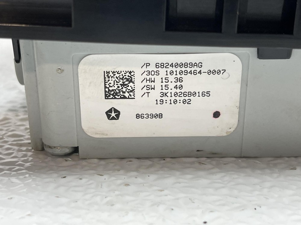 Heat/AC Controller OEM Front 3-Zone Auto Temp 56054984AC 2017 Chrysler Pacifica