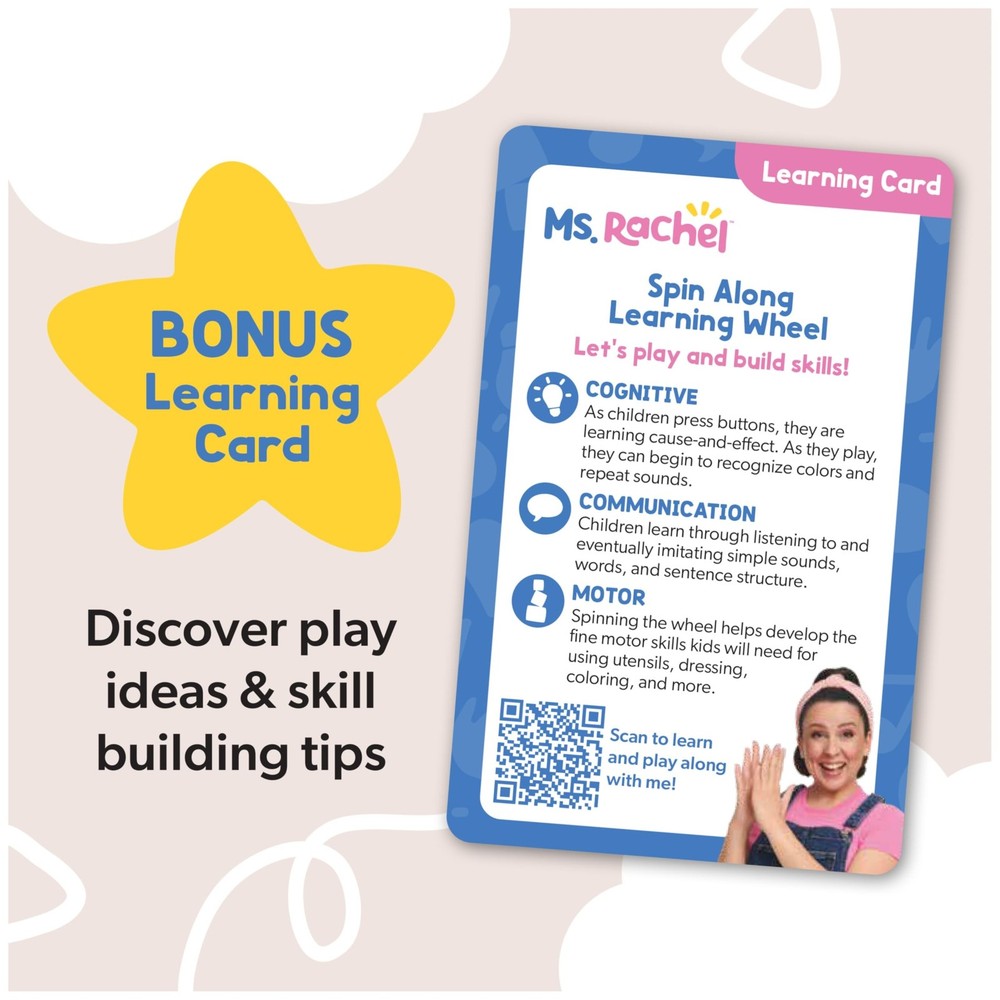 Ms. Rachel Official Spin Along Learning Wheel with 3 Learning Play Modes, Edu...