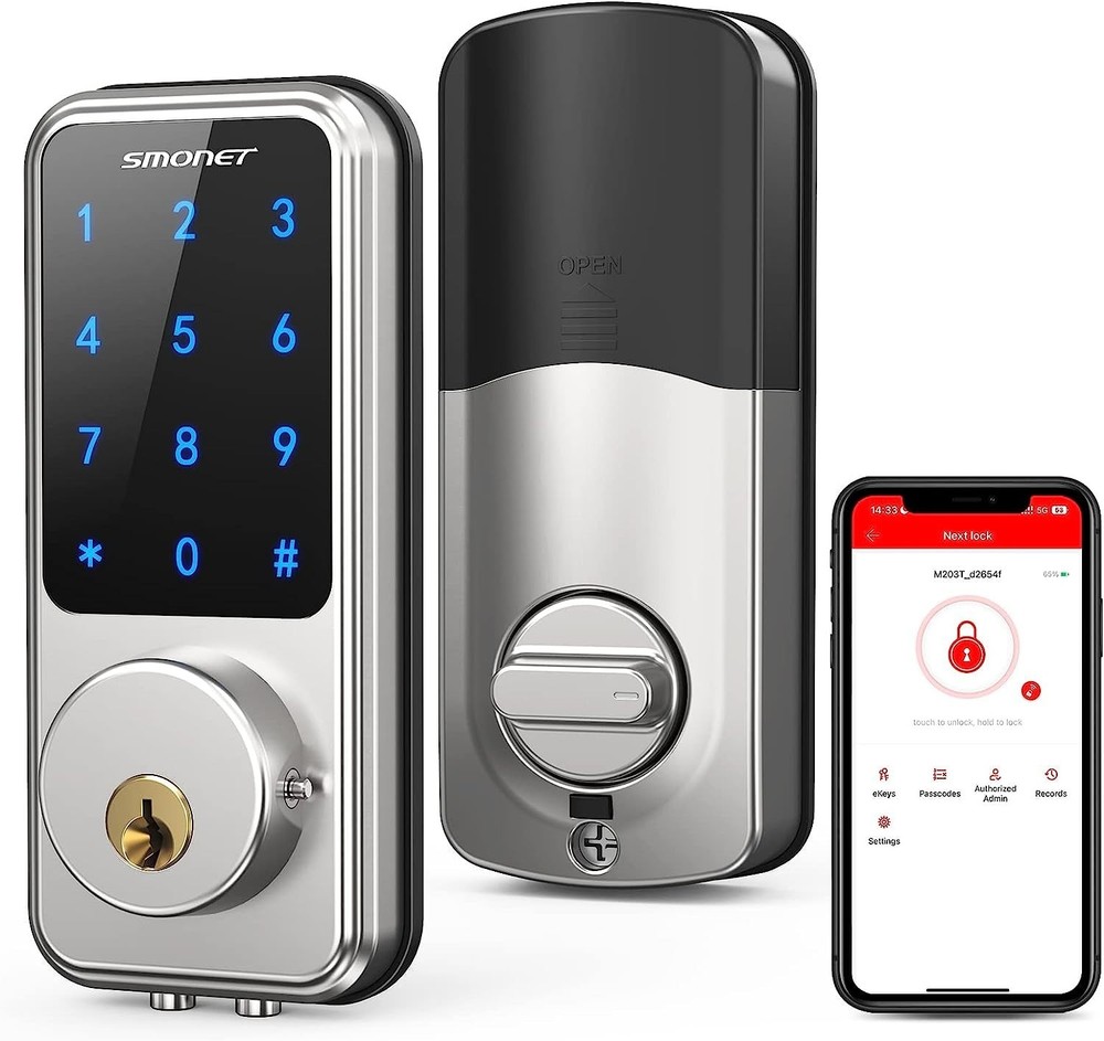 Smart Front Door Lock Set with Handle Keyless Entry Digital Kepad Deadbolt APP