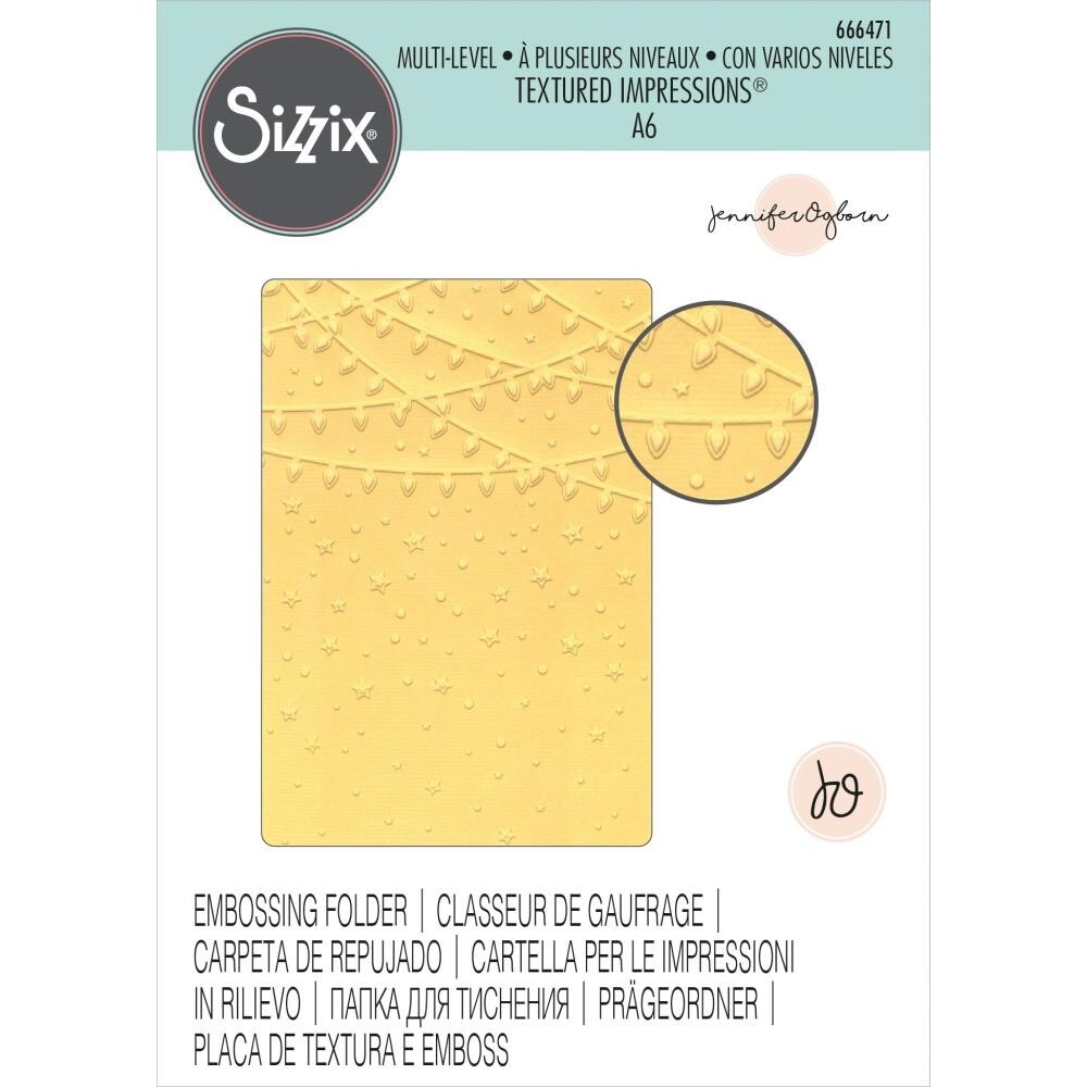 Sizzix Multi-Level Textured Impressions Embossing Folder Stars & Lights