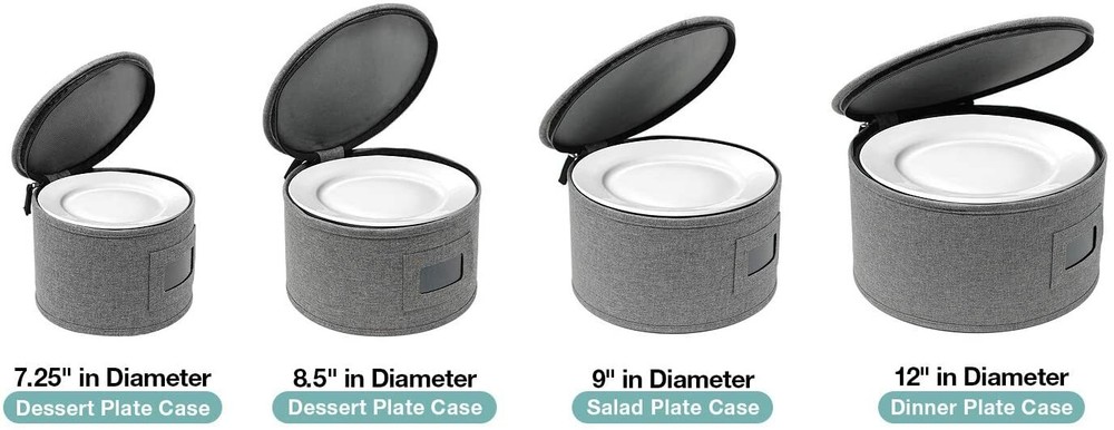 Sturdy China Dinnerware Storage Set - Hard Shell Holder for Round Plates & Cups