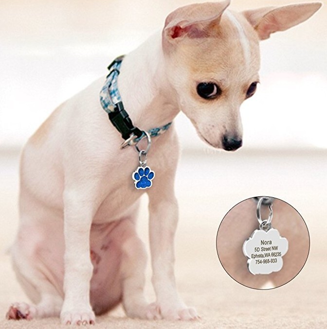 Pet ID Tag Custom Engraved Personalized Dog Cat Name Tages Double Side