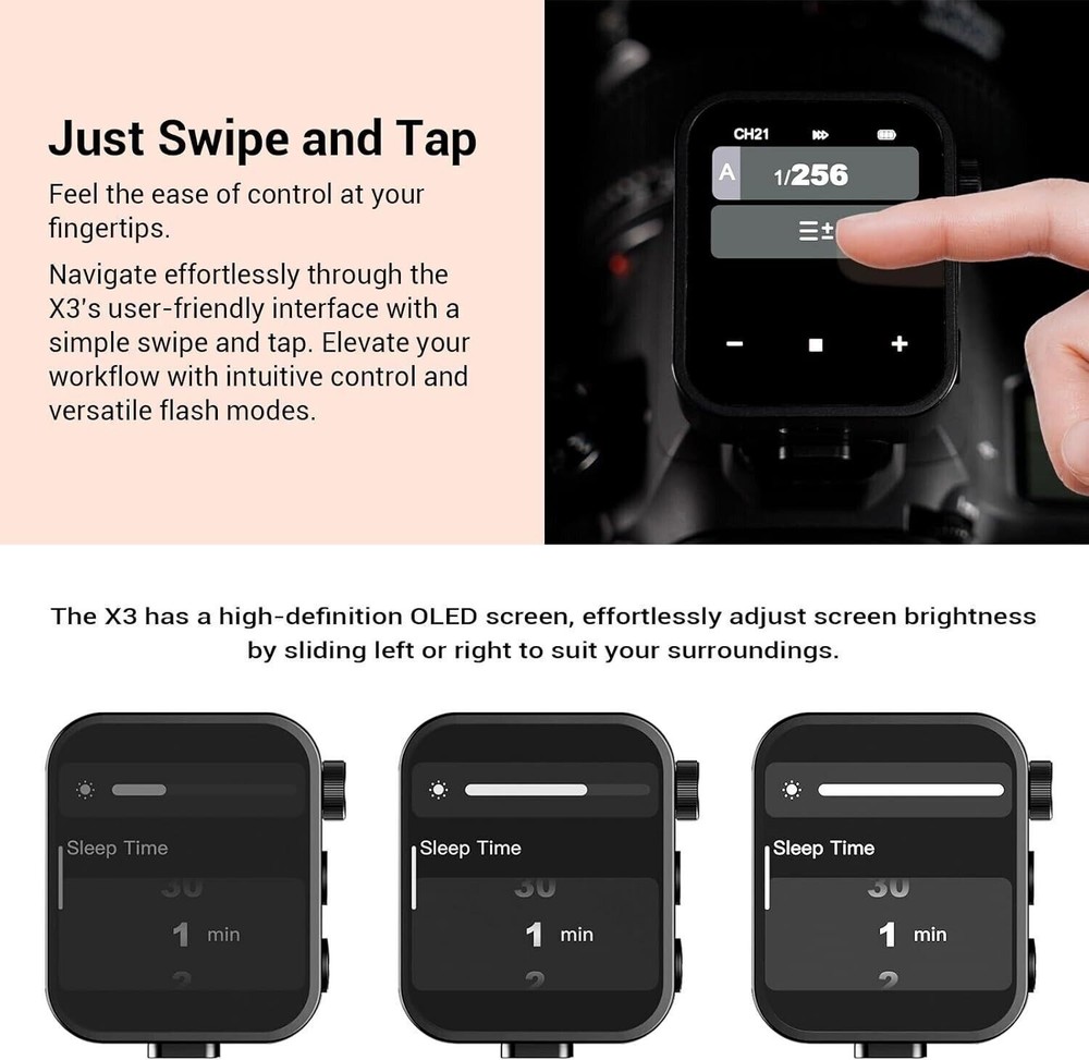 Godox X3S TTL Wireless Flash Trigger 2.4G Wireless Touchscreen Flash Transmitter