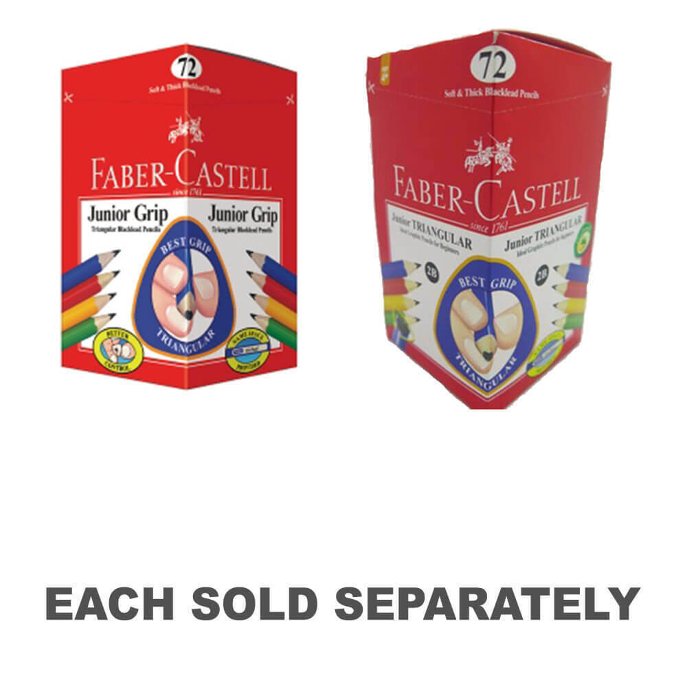 Faber Castell Triangular Grip Lead Graphite Colour Pencils Tin Assorted 72 Pack