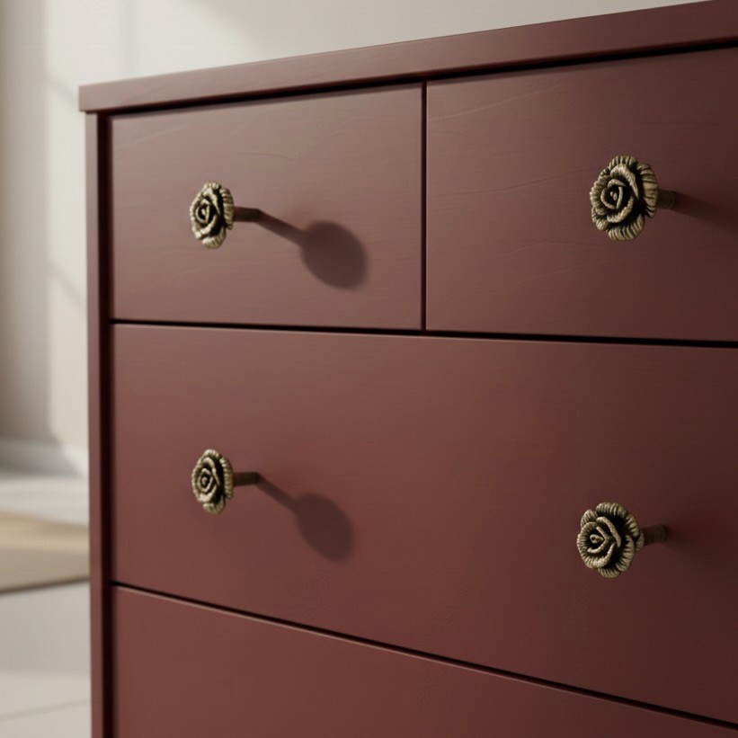 The Tangerine Store |Antique Brass Rose Drawer Knobs