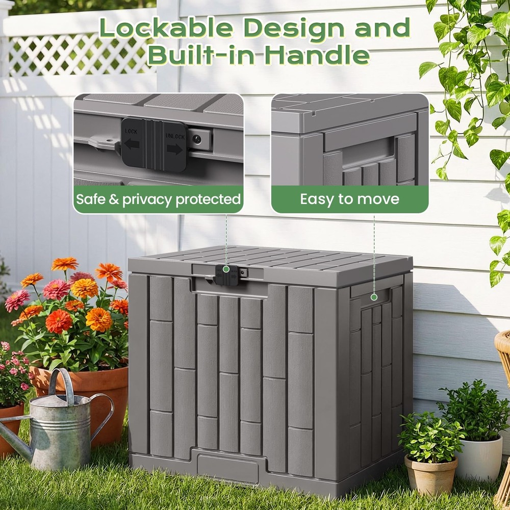 Deck 30 Gal, UV Resistant & Waterproof Outdoor Storage with Lock, Easy Assemb...