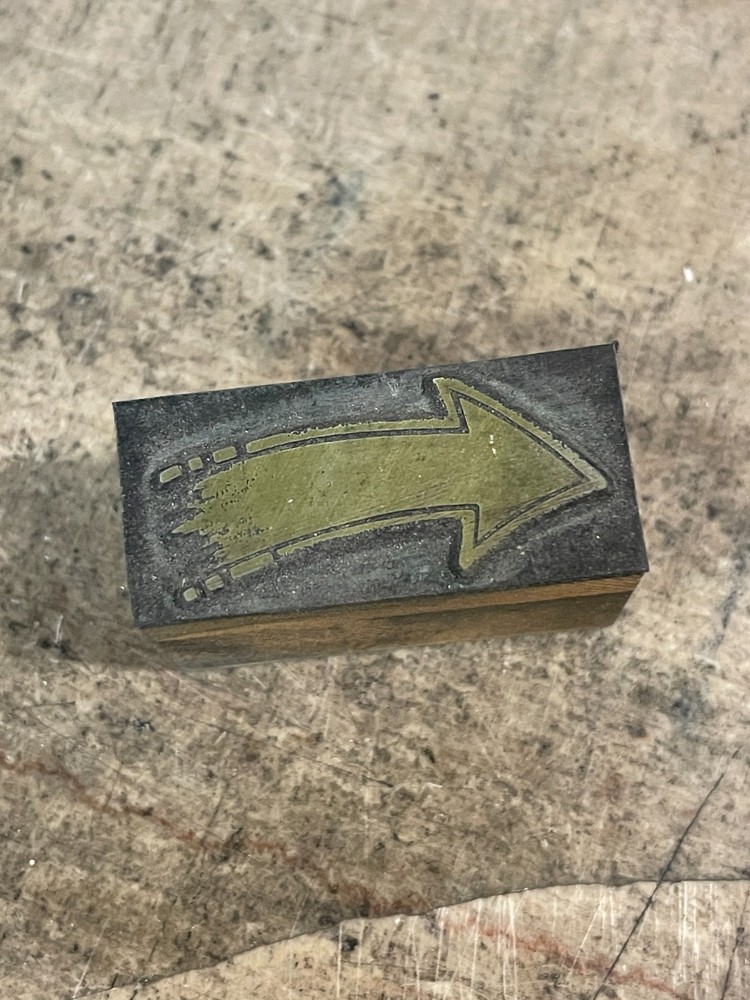 Printing Letterpress Printers Block Action Arrow / Pointer (951)