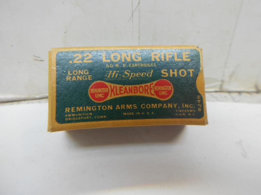 rare remington kleanbore dog bone 22lr bird shot empty shell box