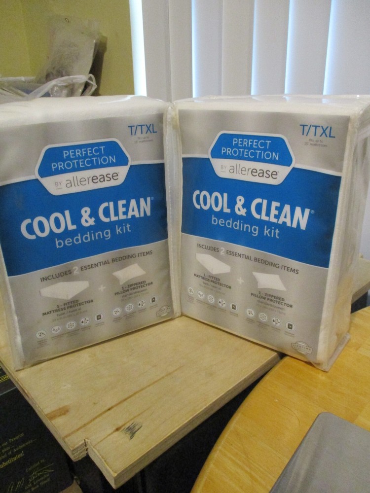 2 Perfect Protection By Allerease 2 Pc. Cool & Clean Bedding Kits T/TXL  NEW