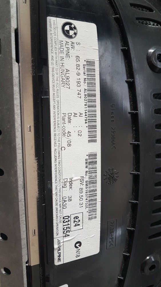 BMW 650i M6 Navigation Info Information Display Screen 2007-2009 OEM