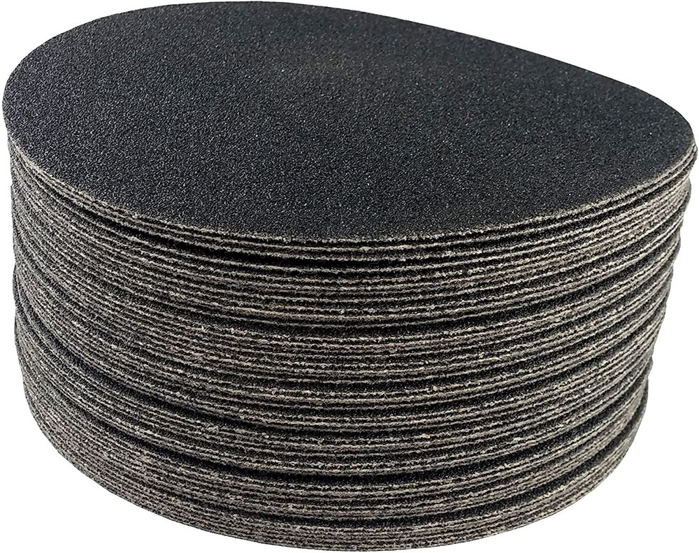30 Pack 7" Hook & Loop 24 Grit Sanding Discs Black Silicon Carbide
