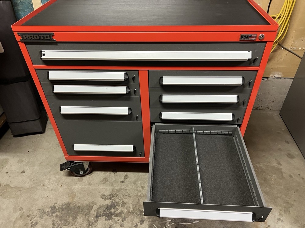 Proto 10-Drawer Heavy-Duty Rolling Tool Box Cabinet